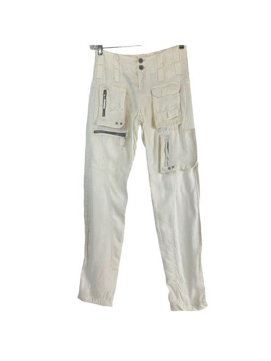 Johnny Was Pants - Pete & Greta Johnny Was Pants Women’s Sz 6 Marika Cargo Ivory Cupra $218 Nwot